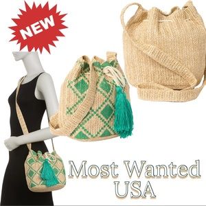 🆕 MOST WANTED USA Straw Drawstring Crossbody bag